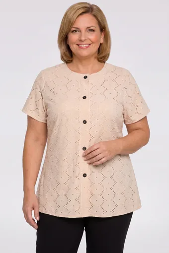 Temno modra bluza z okrasnimi gumbi