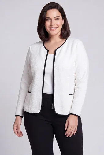 Ecru buclé blazer