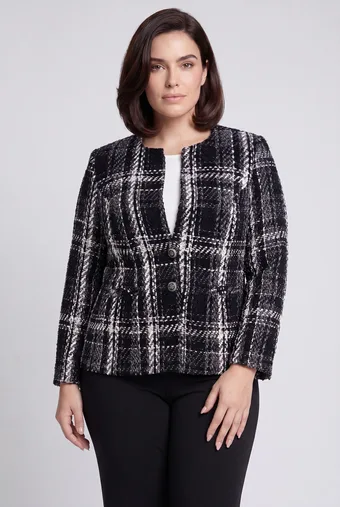 Črno-bela blazer