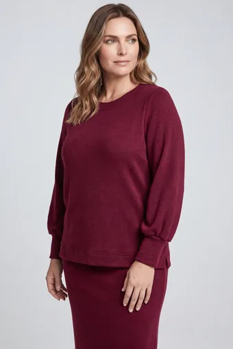 Bordo pletena bluza s puloverjem
