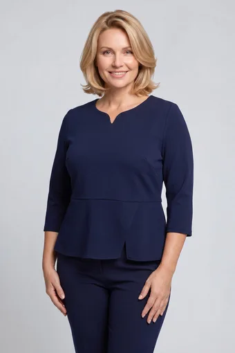 Temno modra elegantna bluza bluza
